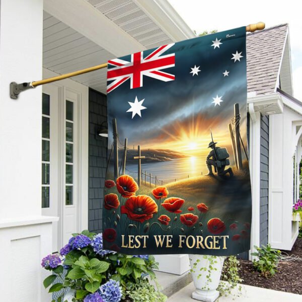 Anzac Day Australian Veteran Lest We Forget Flag MLN2466F
