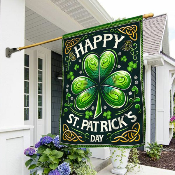 Happy St. Patrick's Day Shamrock Irish Flag TQN2421F