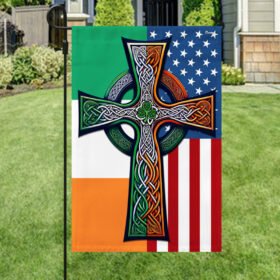 Irish Celtic Knot Cross St. Patrick’s Day Irish American Flag TPT1539F