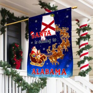 FLAGWIX  Alabama Christmas Flag Santa Is Coming To Alabama TQN1681Fv5