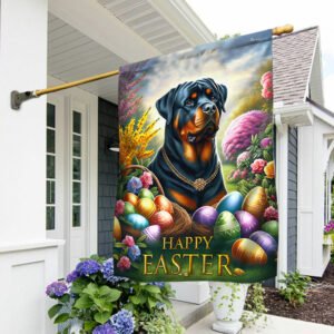 FLAGWIX  Rottweiler Dog Happy Easter Flag TQN2496Fv3