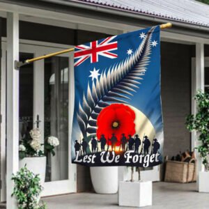 Memorial Day Australian Veteran Anzac Day Lest We Forget Flag TPT1567Fv1