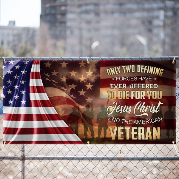Owe To God And The American Veteran Fence Banner MLN2651FB