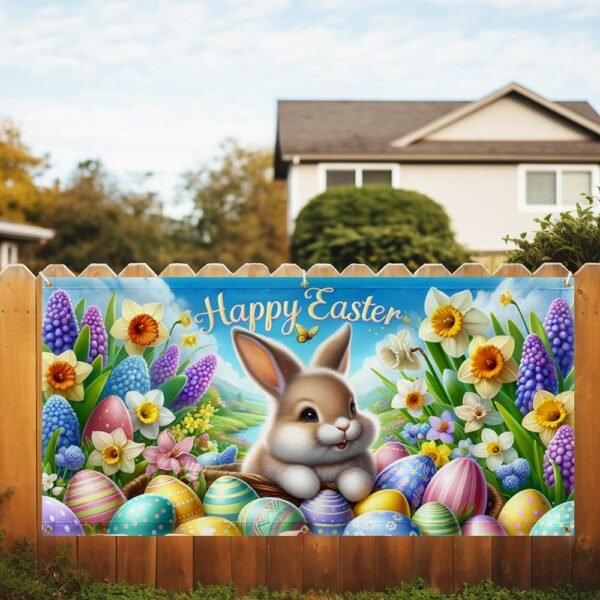 Happy Easter Fence Banner TQN2643FB