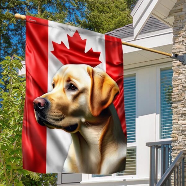 Yellow Labrador Dog Canadian Flag TQN2589F