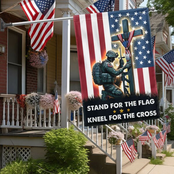 Stand For The Flag, Veteran Christian Cross Memorial Americal Flag TPT1608F