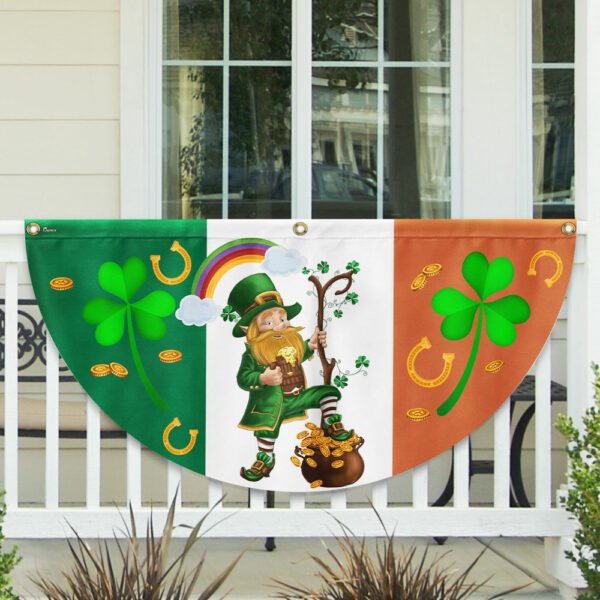 Leprechaun Happy Saint Patrick’s Day Irish American Non-Pleated Fan Flag TPT1625FLn