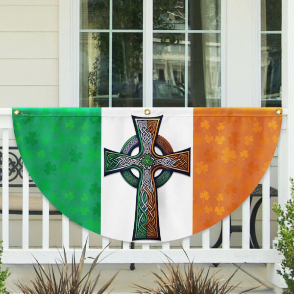 Irish Celtic Knot Cross St. Patrick’s Day Irish American Non-Pleated Flag TPT1625FL