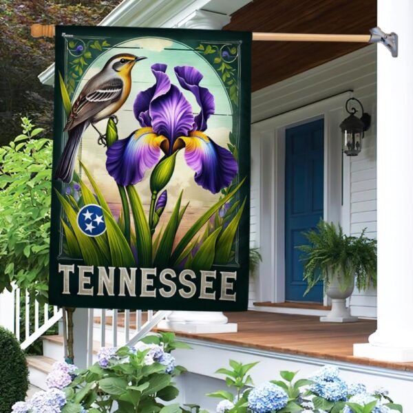 Tennessee State Mockingbird and Iris Flower Flag MLN2544F