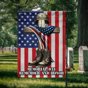 FLAGWIX Veteran Memorial Cross Memorial Day Remember and Honor Flag MLN2654F