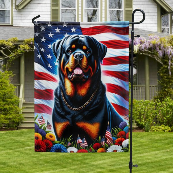 Patriotic Rottweiler Dog American Flag TQN2658F
