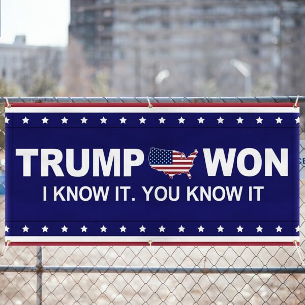 Trump 2024 Trump Won I Know It You Know It Fence Banner TQN2657FB