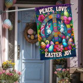 FLAGWIX  Hippie Peace Sign Easter Day Peace Love Easter Joy Flag MLN2645F