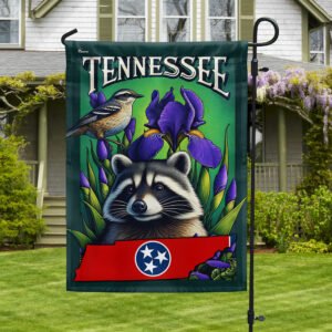 FLAGWIX  Tennessee State Raccoon Mockingbird and Iris Flower Flag MLN2547F