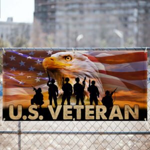 U.S. Veteran Military Fence Banner TQN2655FB
