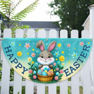 Happy Easter Bunny Non-Pleated Fan Flag MLN2634FL