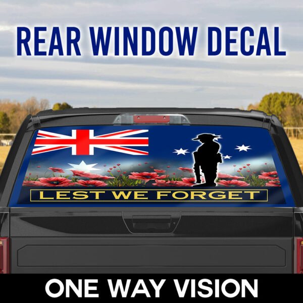 Australian Veteran Lest We Forget Honor Australian Veterans Rear Window Decal MLN2356CD