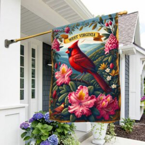 FLAGWIX  West Virginia Cardinal and Rhododendron Flower Flag MLN2631F