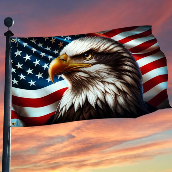 Patriotic Eagle American Grommet Flag TQN2664GF