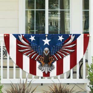 Memorial Day July 4th Flag Patriotic Eagle American Non-Pleated Fan Flag TPT1636F