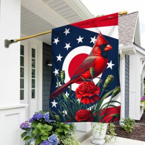 FLAGWIX Ohio State Cardinal and Scarlet Carnation Flower Flag MLN2741F