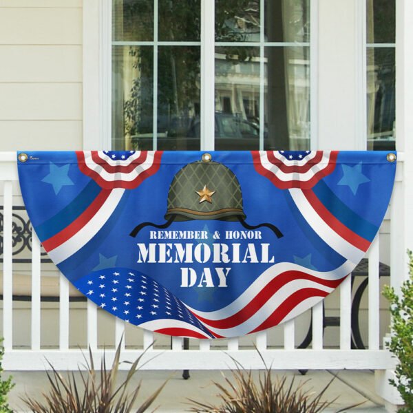 Veteran Memorial Day Non-Pleated Fan Flag MLN2721FL