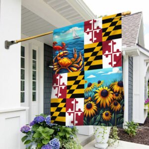 FLAGWIX Maryland State Crab and Black-eyed Susan Flower Flag MLN2710F