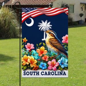 FLAGWIX Spring in South Carolina Native Bird and Blooming Flowers Flag MLN2819F