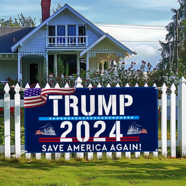 Trump 2024 Save America Again, Trump Train Fence Banner TPT668FB