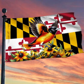 Maryland State Baltimore Oriole Bird and Black-eyed Susan Flower Maryland Flag TPT1676GF