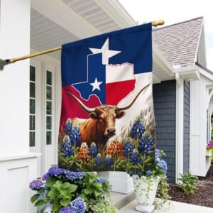 FLAGWIX Texas Bluebonnet and Longhorn Flag MLN2738F