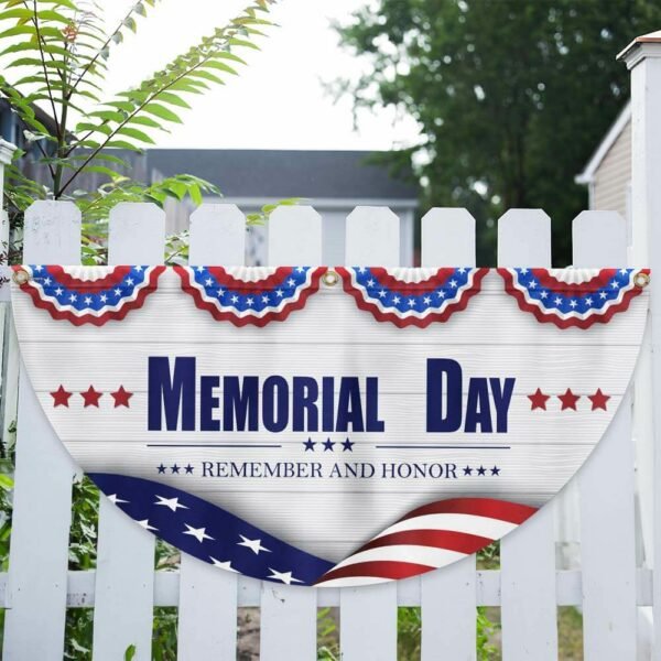Memorial Day Remember and Honor Veteran Non-Pleated Fan Flag MLN2707FL
