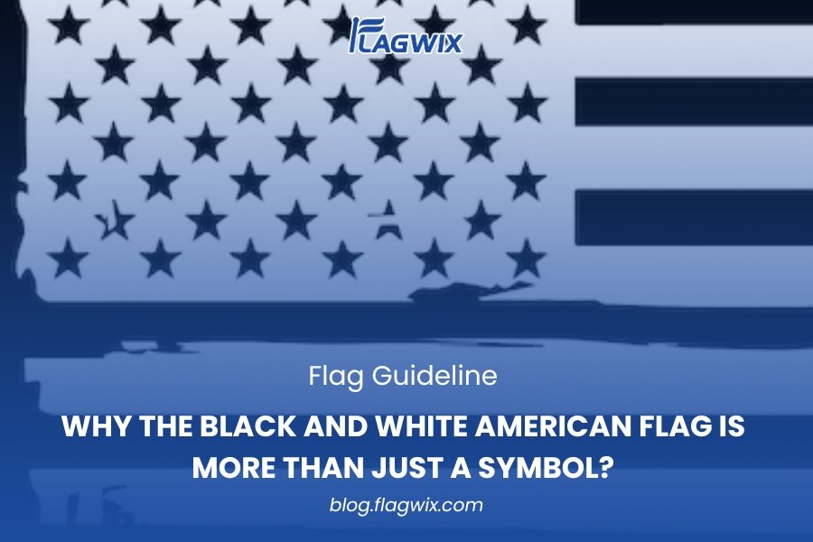 The Black And White American Flag
