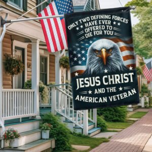 Memorial Day FLAGWIX Patriotic Eagle Veteran Flag Only Two Defining Forces  Have Ever  Offered To  Die For You  Jesus Christ And The American Veteran Flag MLN2763F