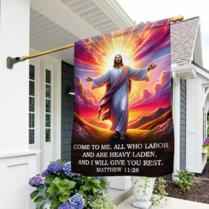 FLAGWIX Jesus Christian Bible All You Who Labor And Are Heavy Laden Flag TQN2721F
