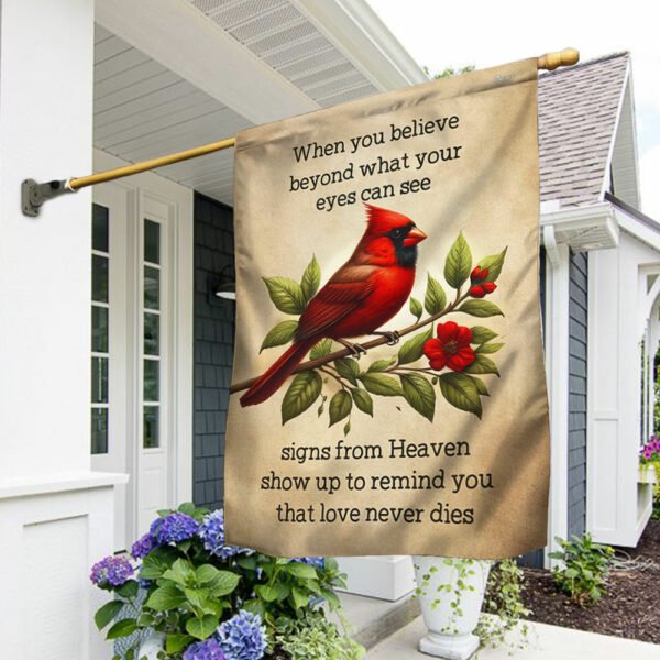 Cardinal Love Never Dies Flag TQN2756F