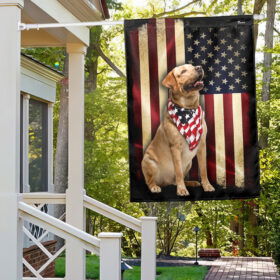 Dog Flag Yellow Labrador Wrapped in Glory American Flag