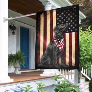 Dog Flag Black Labrador American Flag QTR714F