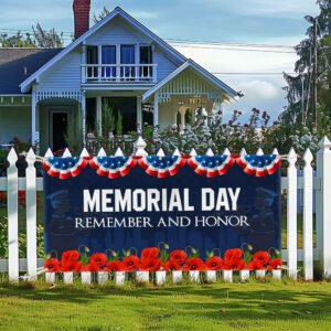Memorial Day Remember And Honor Fence Banner TQN2677FB