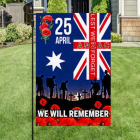 Memorial Day FLAGWIX Anzac Day 25 April Australian Veteran Lest We Forget We Will Remember Flag MLN2783F