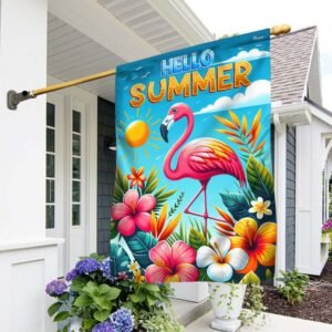 FLAGWIX Hello Summer Flamingo Flag TQN2808F