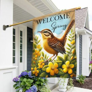 FLAGWIX South Carolina Welcome Spring Wren Bird And Yellow Jessamine Flag TQN1803F