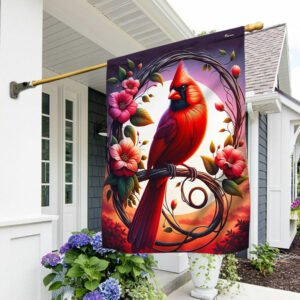 FLAGWIX Cardinal Bird Flowers Flag TQN2750F