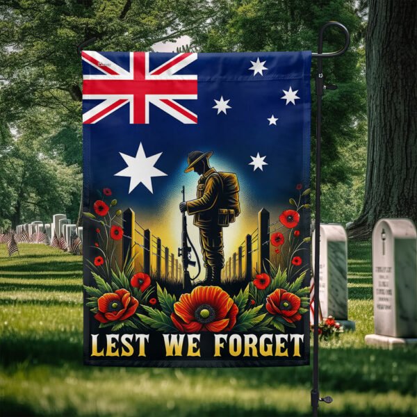 Australian Veteran Anzac Day Lest We Forget Flag MLN2693F