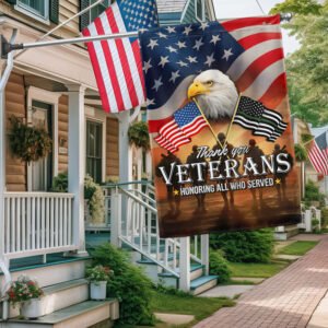 Memorial Day Thank You Veterans, American Eagle Memorial Veteran Flag TPT1643F