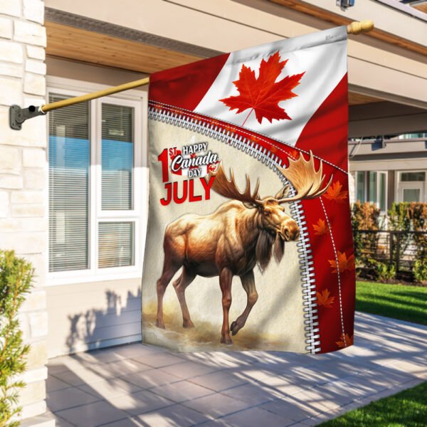 Happy Canada Day Canada Moose Flag MLN2988F