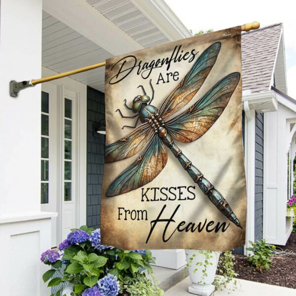 Dragonfly Vintage Flag Dragonflies Are Kisses from Heaven MLN2975F