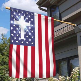 Christian Cross American One Nation Under God Flag