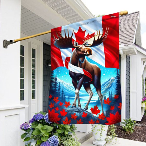 Happy Canada Day Moose Flag TQN2994F