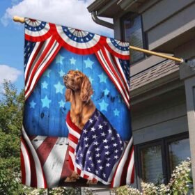 Happy 4th Of July. Irish Setter Patriotic Dog, American Flag